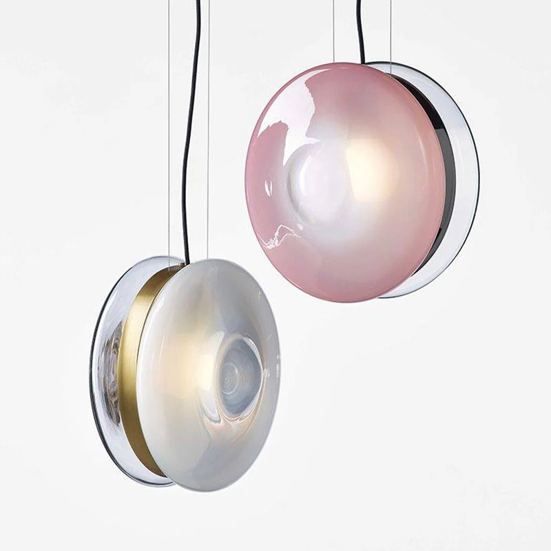 

Nordic Pendant Lihgts Modern Hanging Light Glass Pendant Lamp Blue Pink Glass Lighting For Living Room Indoor Home Light