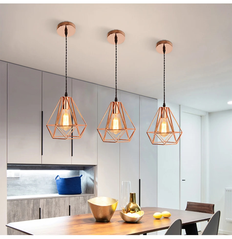 Скандинавский ресторан железное искусство одиночная Подвесная лампа простой