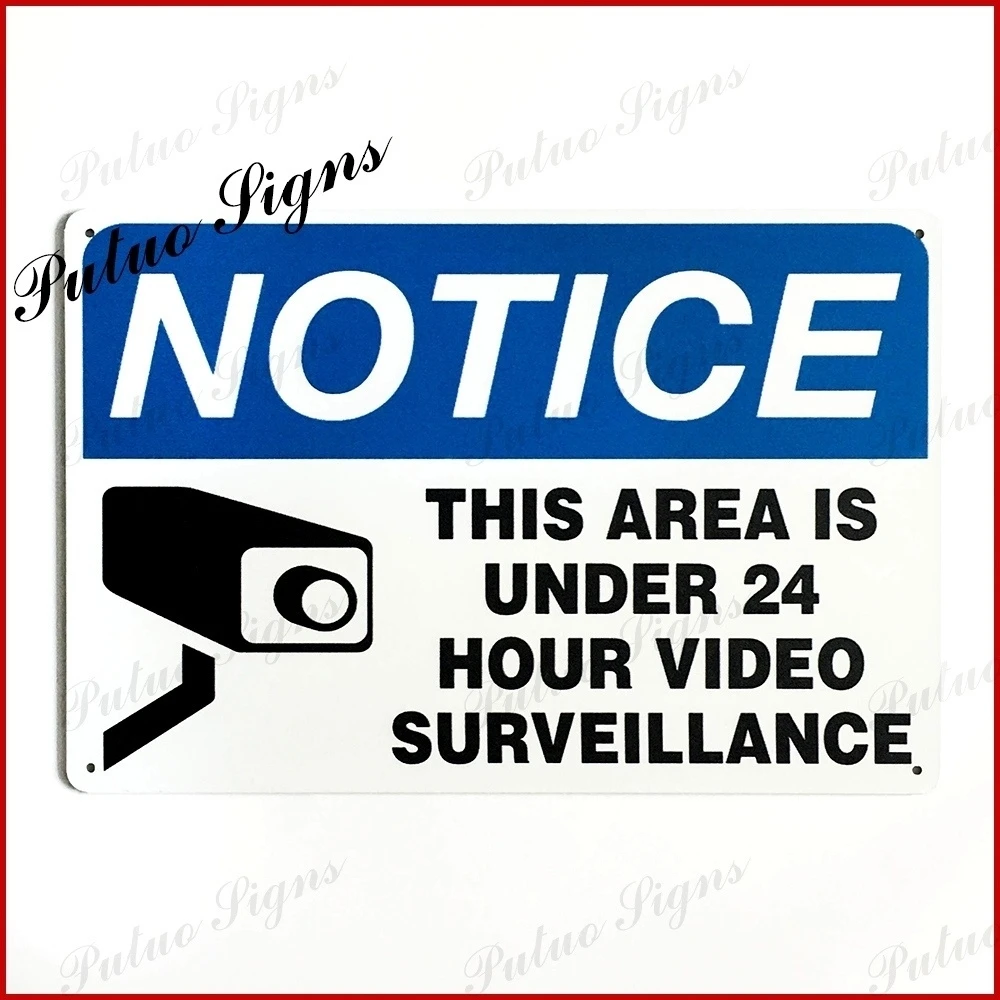 

NOTICE Warning Sign Video Surveillance Sign No Trespassing Metal Sign 8x12