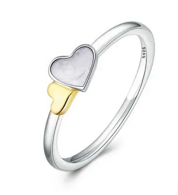 2 925 Sterling Silver Headband Ring Two Hearts and Valentine's Day Love Jewelry Ring - Main Stone Color: 2