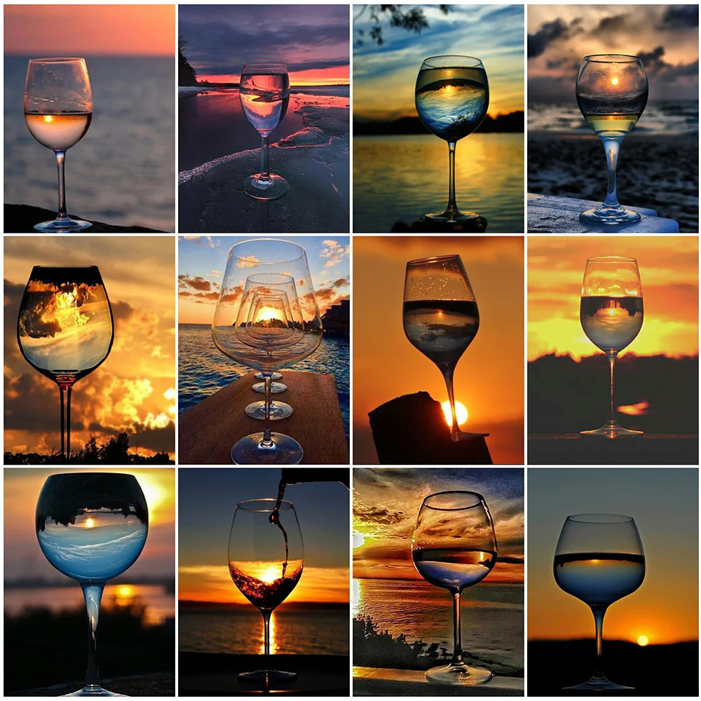 

MomoArt Алмазная вышивка чашка картина стразам Алмазная мозаика закат солнца распродажа Алмазная Живопись природаполная площадь домашнего де...