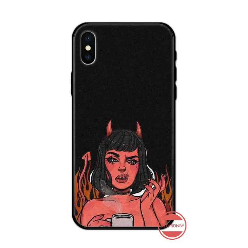 

Devil Woman Bad girl smoke eyes Phone Case for iPhone 11 12 mini pro XS MAX 8 7 6 6S Plus X 5S SE 2020 XR high quality cover