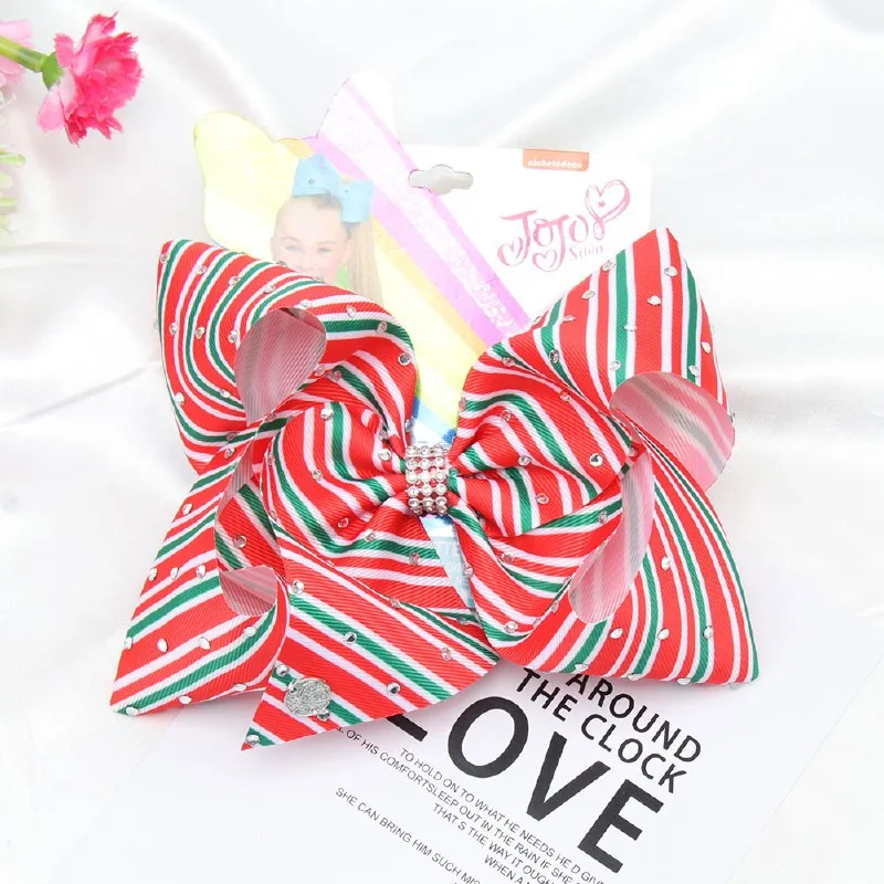 7 &quotрождественские аксессуары для волос девочек JoJo Siwa полосатые ленты банты