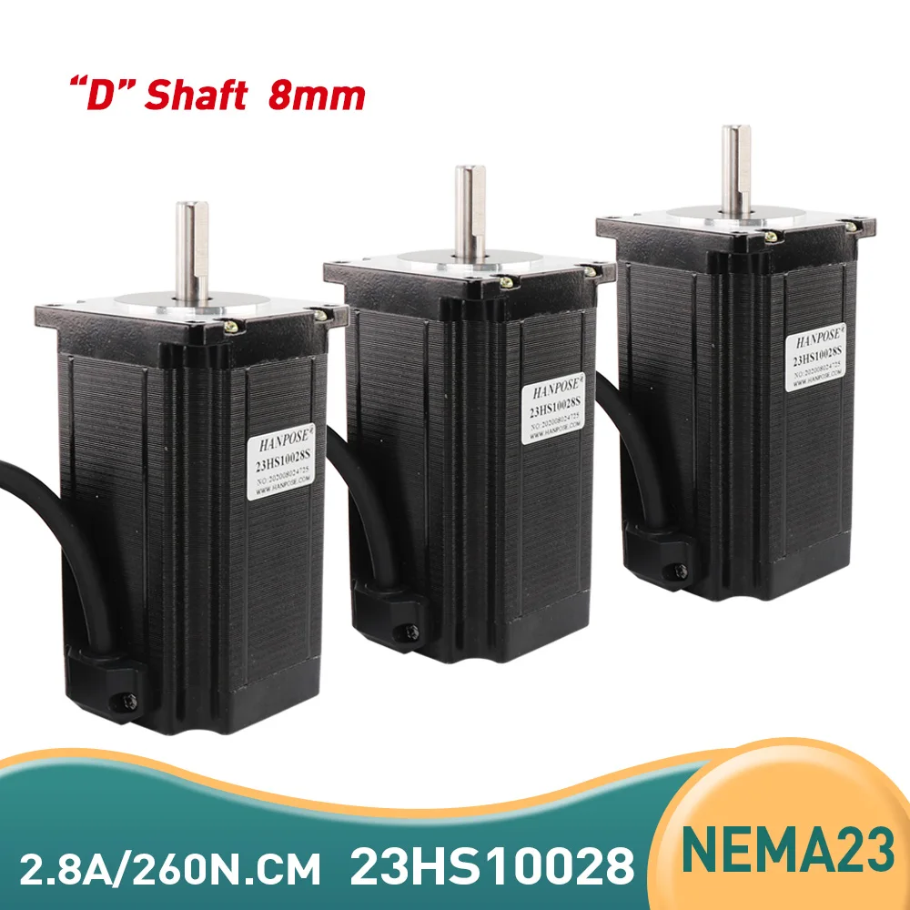 Дешевый CNC 3 шт. Nema23 шаговый двигатель 8 мм двойной вал 23HS10028 2.8A 260N.CM 57x100 для ЧПУ
