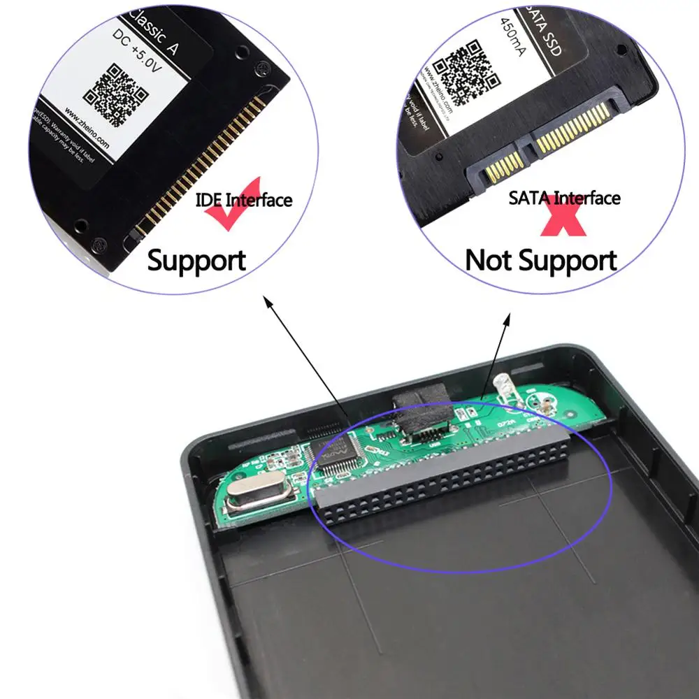 Zheino 2 5 дюймов USB 0 корпус для мобильного жесткого диска 44PIN IDE PATA внешний жесткий