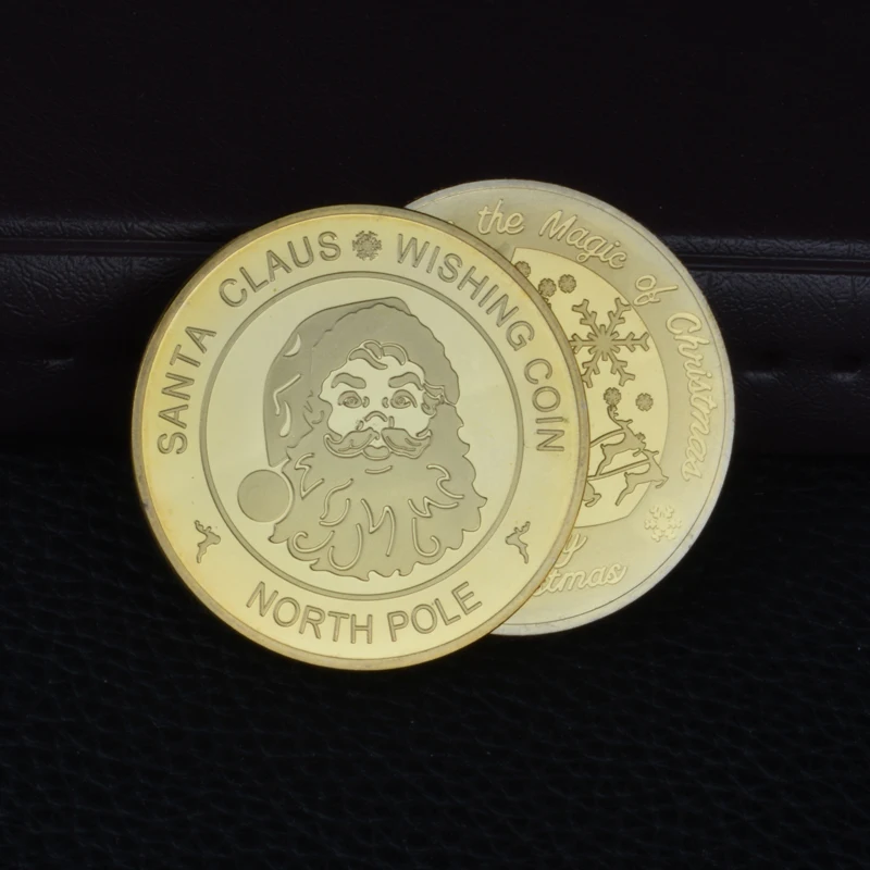 Arts Gifts Christmas Commemorative Coins Santa Medal Crafts Collection Souvenir Luck | Дом и сад