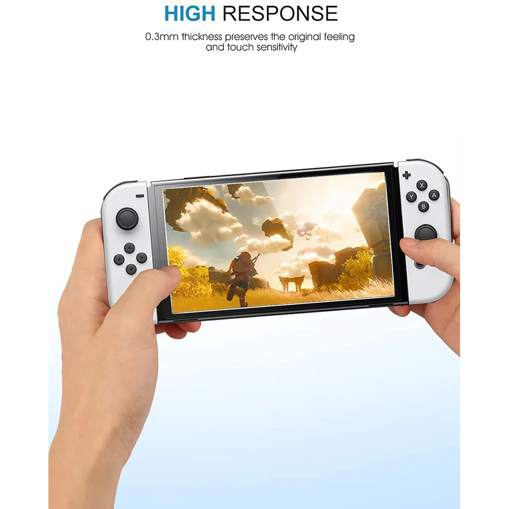 2 pcs tempered glass screen protector for nintendo switch oled console 9h untra slim blue light protective film 2021 accessories free global shipping