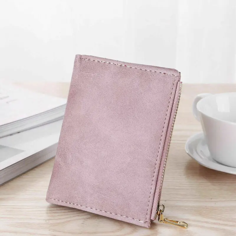 Женский короткий маленький кошелек для денег женский кожаный складной держатель
