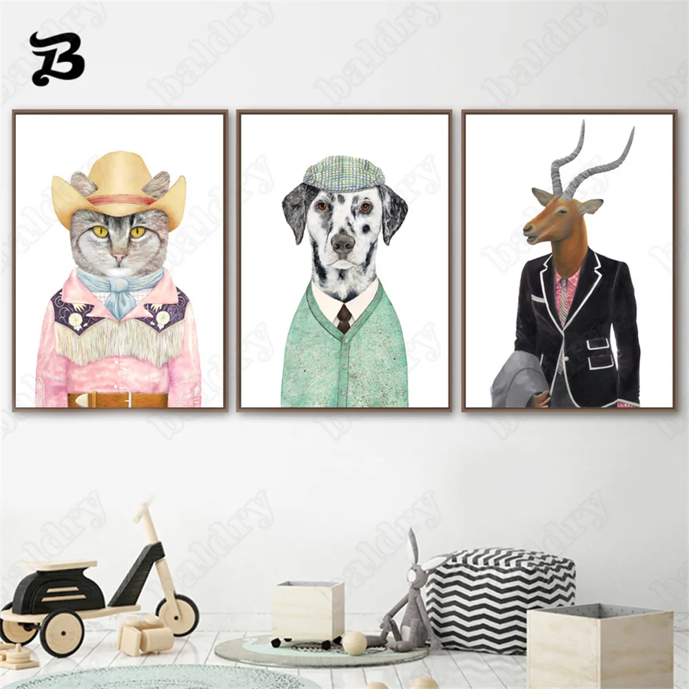

Canvas Painting Animals Cat Dog Zebra Giraffe Dinosaur Koala Wall Art Posters and Prints Wall Pictures for Living Room Decor