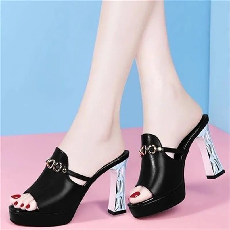 

2021 New Summer Platform Sandals Women Ladies Sexy Striptease Waterproof Platform Shoes Thick Heels Sandals High Heels Fashion