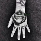 Водонепроницаемая Временная тату-наклейка с черепами и надписями, поддельные тату, флэш-тату, задняя часть ручной стопы, тату для девушек, мужчин и женщин