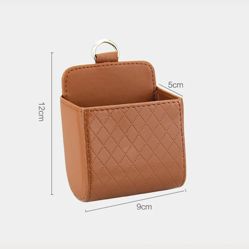 

Car Storage Bag Air Vent Dashboard Tidy Hanging Leather Organizer Box Glasses Phone Holder Storage Organizer Car Accessories