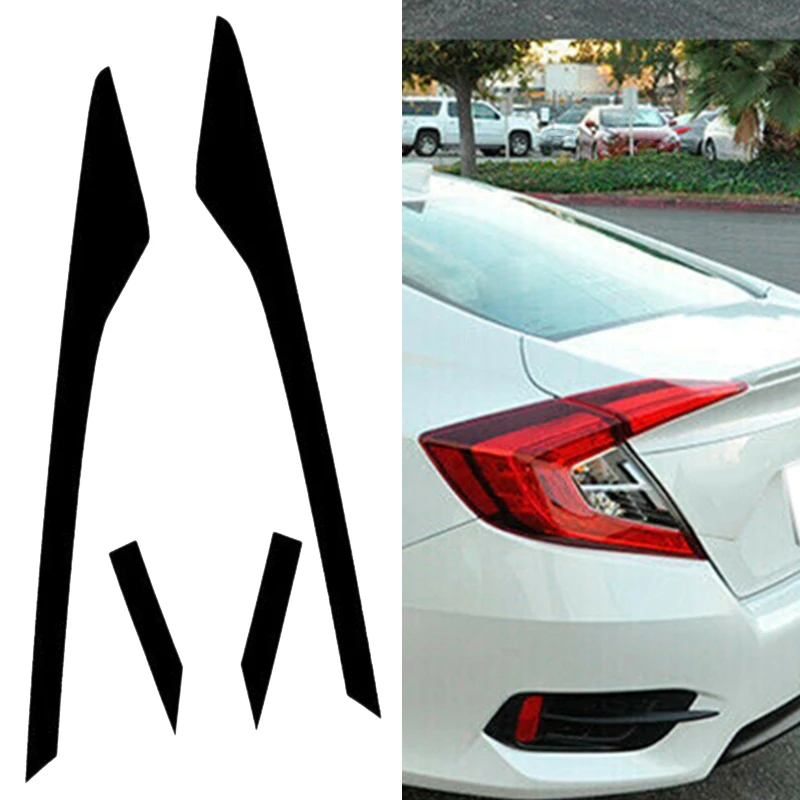 Sedan Window Visor Trim Chrome Overlay Black for 16-19 Honda Civic | Автомобили и мотоциклы