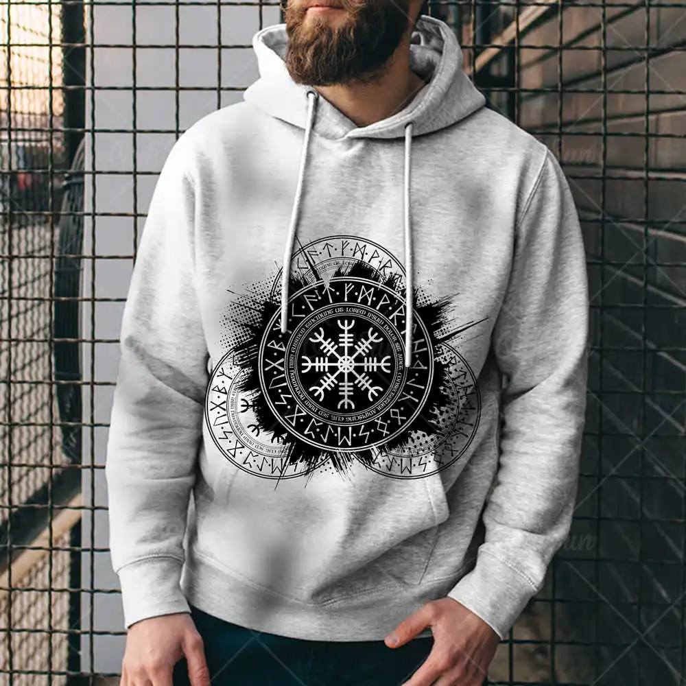 

Vikings Totem 3D Print Hoodies Men Casual Long Sleeve Hooded Pullover Nordic Pirate Pattern Sweatshirt Hip Hop Street Style Tops