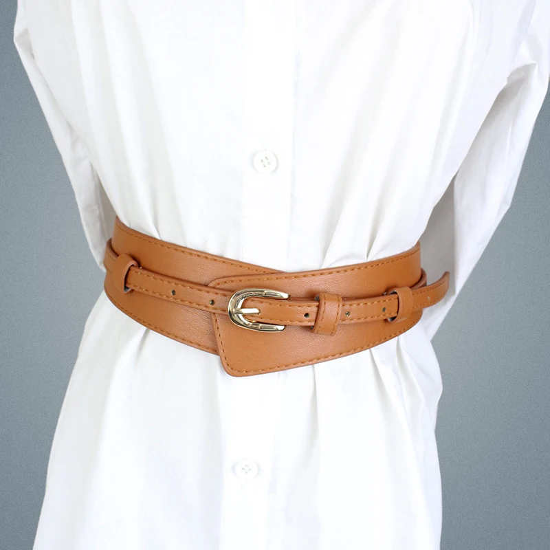 

2021 European and American wide belt women's decoration versatile fashion with dress coat waist closure for wearing outside