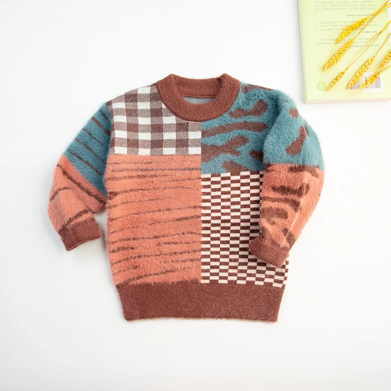 

Teenage Boys Sweaters 2020 Winter Striped Kids Sweaters For Boys Thick Cotton O-neck Knitted Pullover Children's Clothes 2-8Y