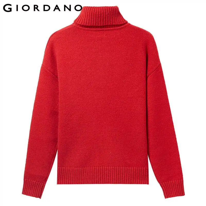 Giordano женские свитера однотонный пуловер с высоким воротом 5 игл Вязание прочный
