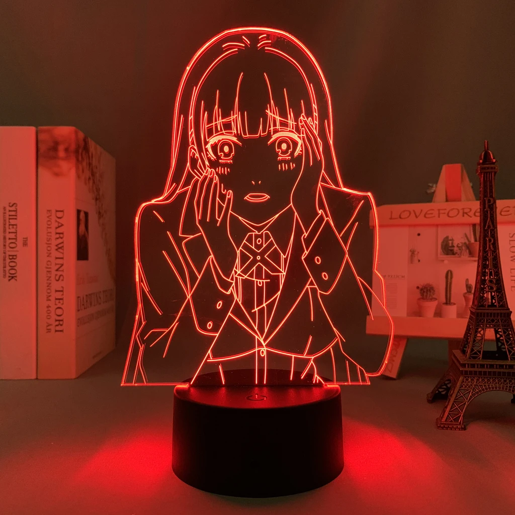 

Светодиодный ночник Kakegurui в стиле аниме, комбинированный игрок, лампа rika Momobami для декора комнаты, настольная лампа, прикроватный ночник для ...