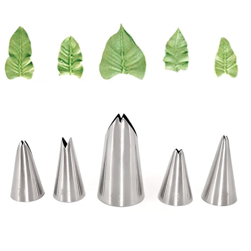 

Stainless Steel Pastry Nozzles Set 5Pcs Cake Decorating Icing Piping Tips For Cream Cake Fondant Baking Decorating Tools