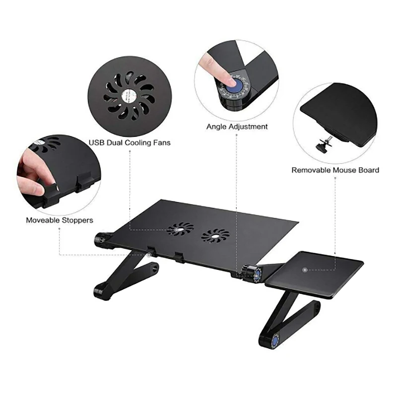 Ноутбук компьютерный стол портативный многофункциональный складной двойной