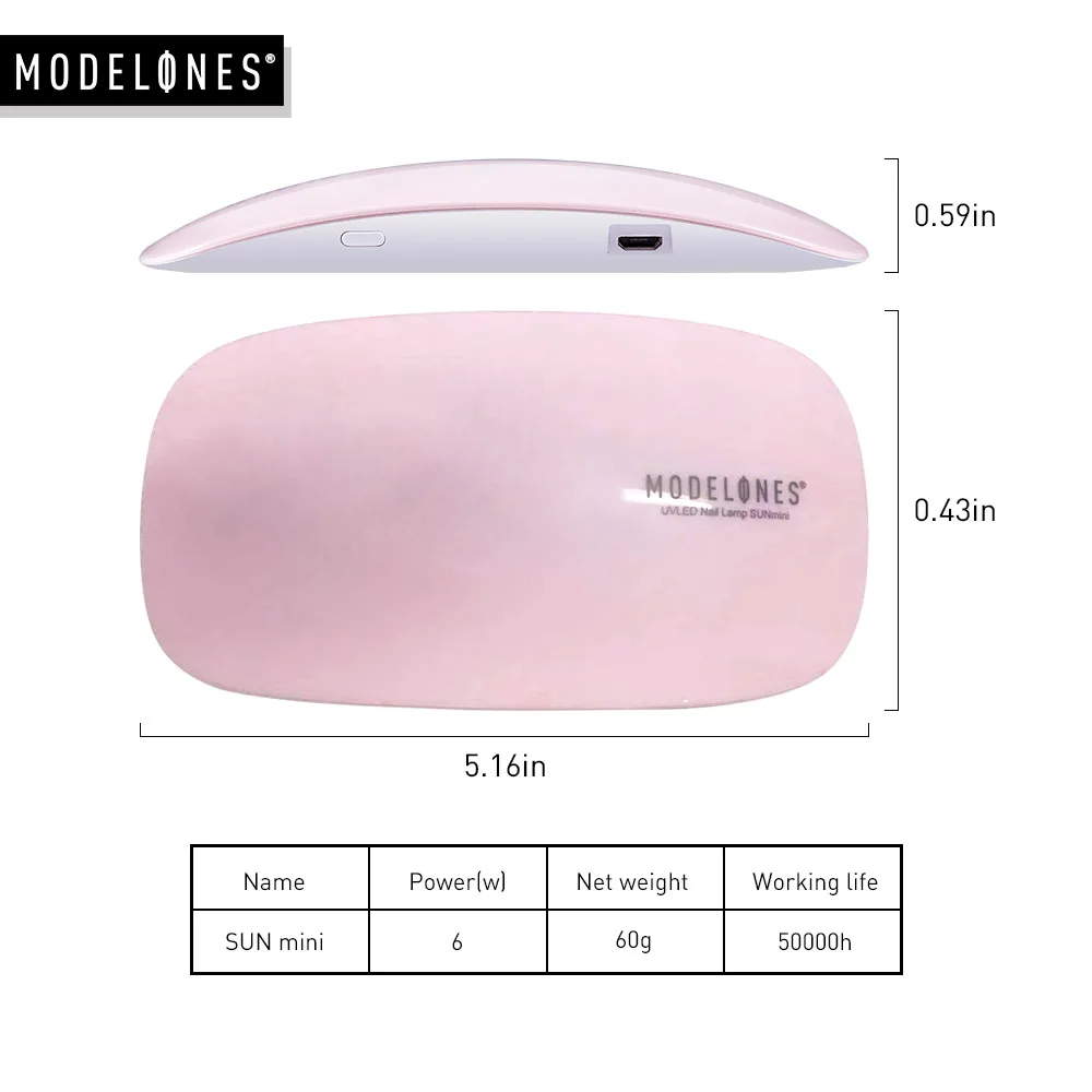 Modelones SUNmini 6w UV Светодиодная лампа для сушки ногтей Портативный USB-кабель Prime Gift