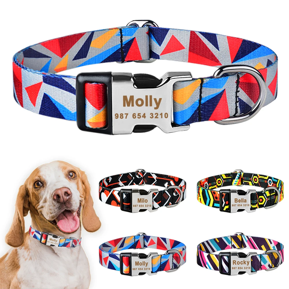 Регулируемая нейлоновая цветная табличка на заказ ошейник для собак щенков