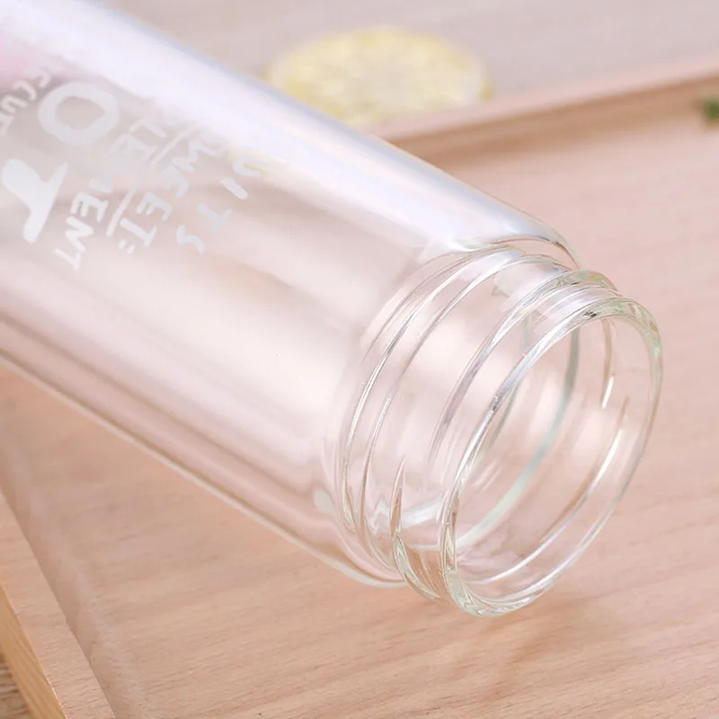 Стеклянная бутылка для воды с фруктовым узором стеклянная чашка двойными