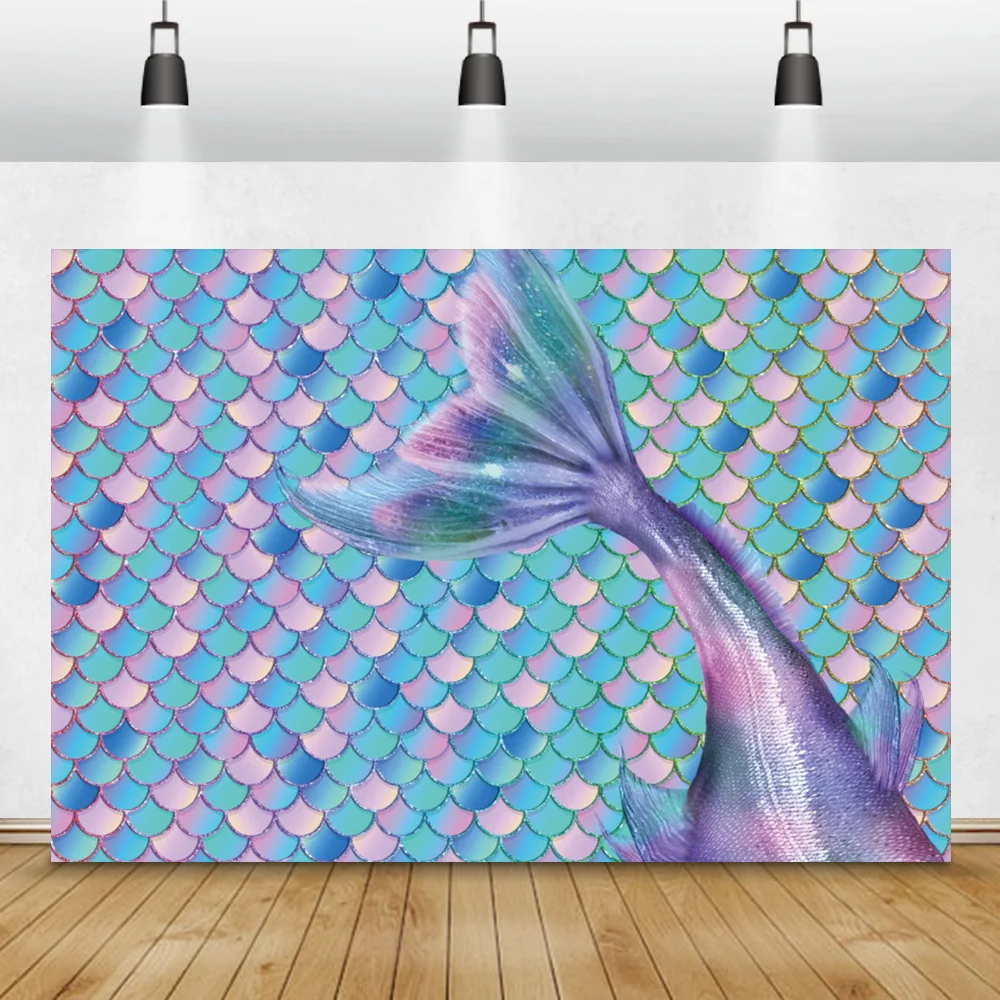 

Фон для детской фотосъемки с изображением чешуи рыбьего хвоста