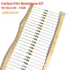 Комплект резисторов 300 шт. 1 Вт 5% 0,1 R - 750R 30 значений X 10 шт. комплект сопротивления углеродистой пленки 750-ом