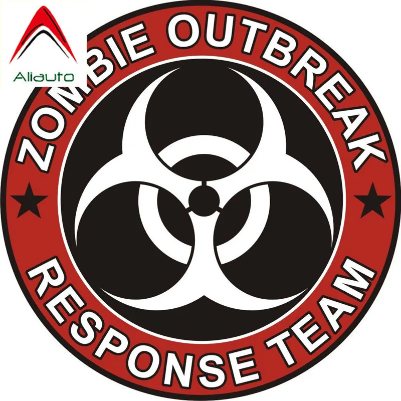 Aliauto Car Sticker Reflective Zombie Outbreak Response Team Pvc Decal for Mercedes Honda Toyota Volkswagen Renault 13cm*13cm | Автомобили