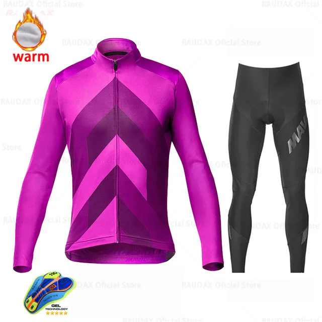 

2021 New outdoor Sports Jacket Long Sleeve Winter Thermal Fleece Cycling clothing set maillot ciclismo mountain bike bodysuit