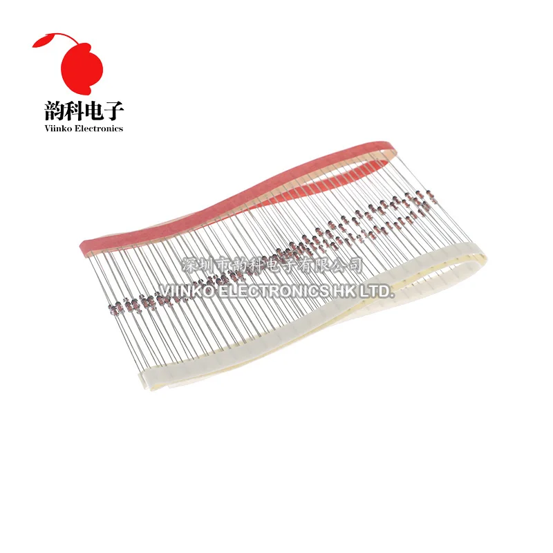 100 шт., стабилитрон 1/2 Вт, 0,5 Вт, DO-35 BZX55C, 10 в, 11 в, 12 В, 13 в, 15 в, 16 В, 18 в, 20 в, 22 В, 24 В, 27 в, 30 В, 33 в 36 в 39 в 43 в 47 в