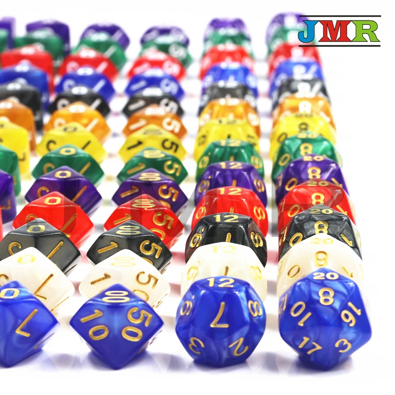 Портативная мраморная игра 7 шт./компл. креативный РПГ DnD Color ful Multi color DND Games D4 D6 D8 D10