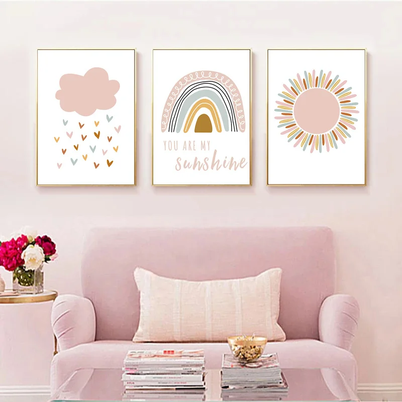 Настенная картина Розовое Солнце радуга ты мой Солнечный свет | Дом и сад