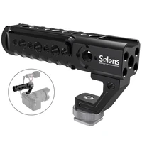 selens universal top handle grip with cold shoe plate for digital dslr camera cage monitors led microphone shoe mount