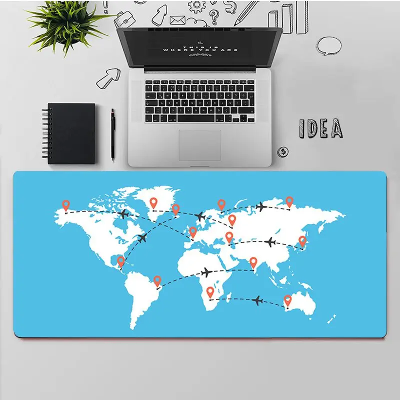 

FHNBLJ High Quality Travel in the world map Plane plans Natural Rubber Gaming mousepad Desk Mat Rubber Computer Gaming mousepad