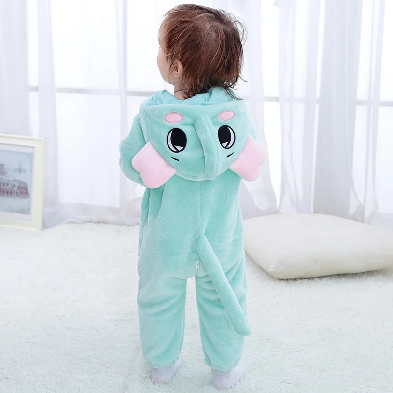 Одежда для маленьких мальчиков зимние комбинезоны со слоном 2019 комбинезон на