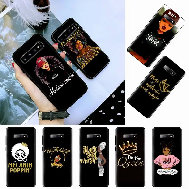 Черный Девушка Волшебная королева меланин поппин чехол для телефона Samsung Galaxy S8 S9
