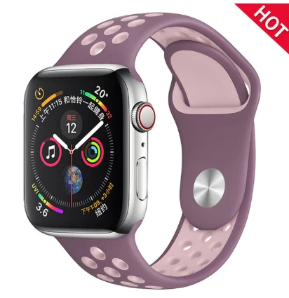 5 Band for Apple Watch 5 4 3 2 1 42MM 38MM soft Breathable strap Silicone Sports bands for Nike+ Iwatch series 5 4 3 40mm 44mm - Цвет ремешка: 5