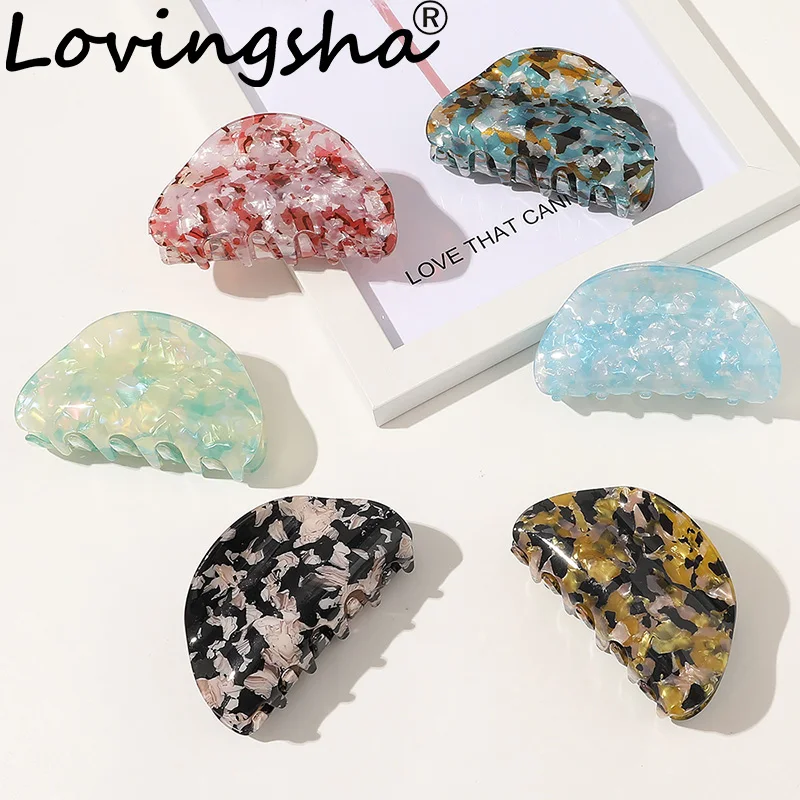 LOVINGSHA аксессуары для волос с каменным узором женские заколки крабы заколка