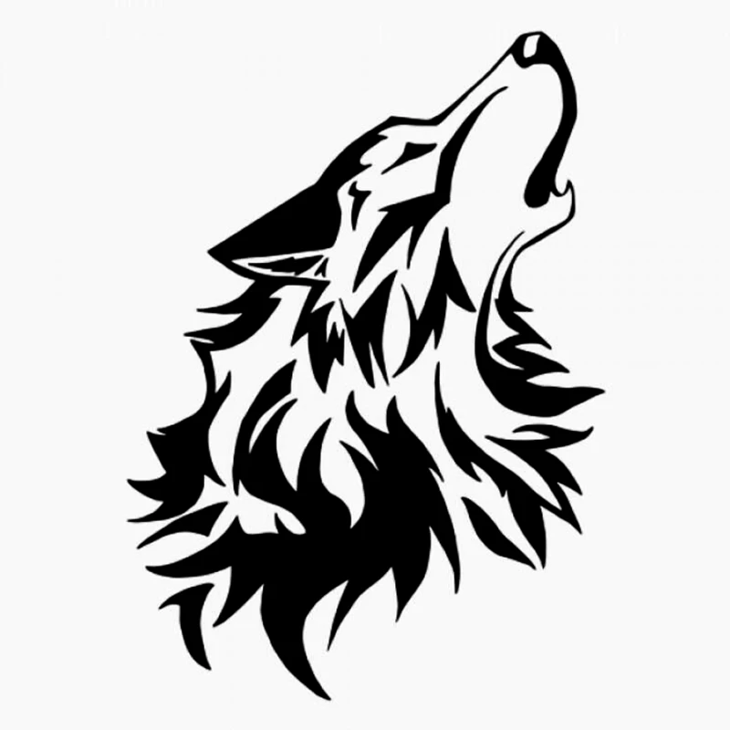 

Виниловые наклейки для автомобиля с изображением волка, черный/серебристый CL578