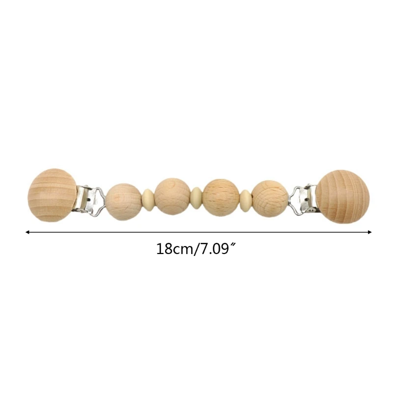 

Newborn Pacifier Clip Chain Beech Beads BPA Free Baby Teething Chewing Toys Soother DIY Dummy Nipple Holder Shower Gifts