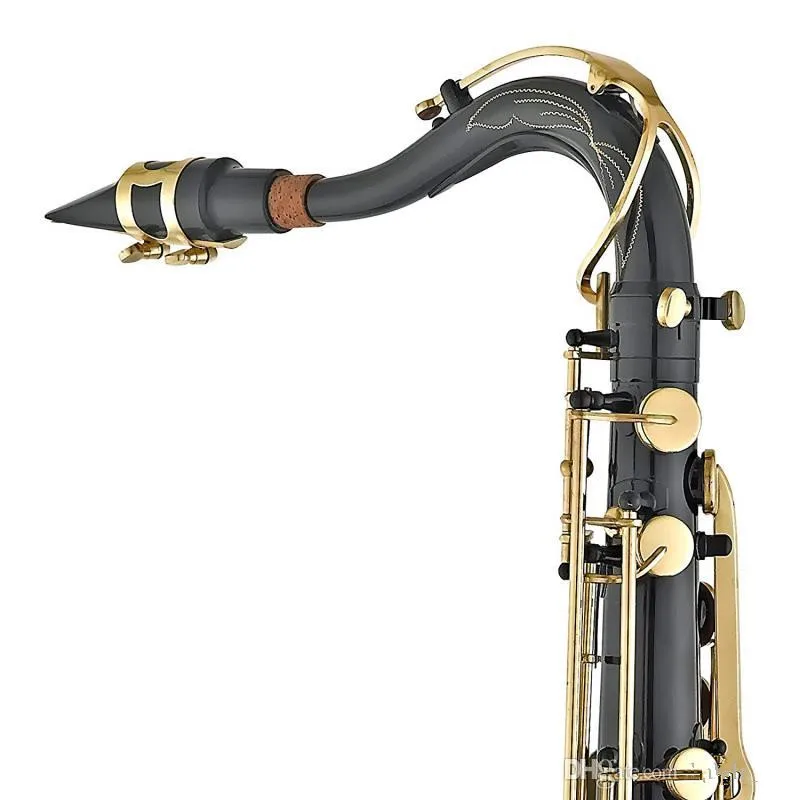 Черный никель золотой ключ НОВЫЙ Саксофон тенор поддержка профессиональный