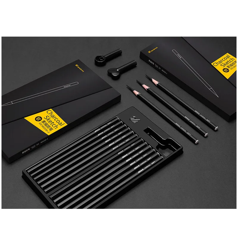 Tenwin 12 шт. черный карандаш для набросков мягкий/средний/твердый инструмент