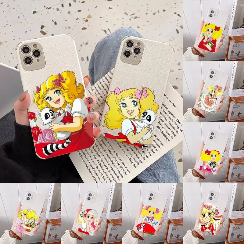 

Anime Manga Candy Phone Case Lambskin Leather For iphone 12 11 8 7 6 XR X XS PLUS MINI PLUS PRO MAX Shockproof
