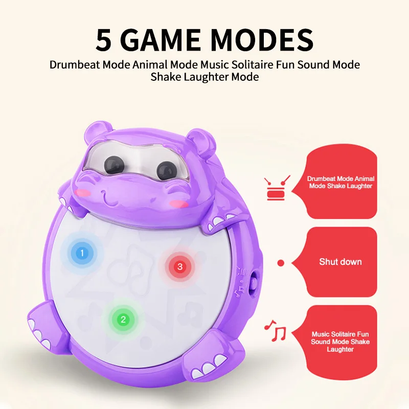 

Infant Baby Electronic Drum Music Toy Animals Shape Hand Clap Drum Children Educational Learning Musical Instruments Pat Drums