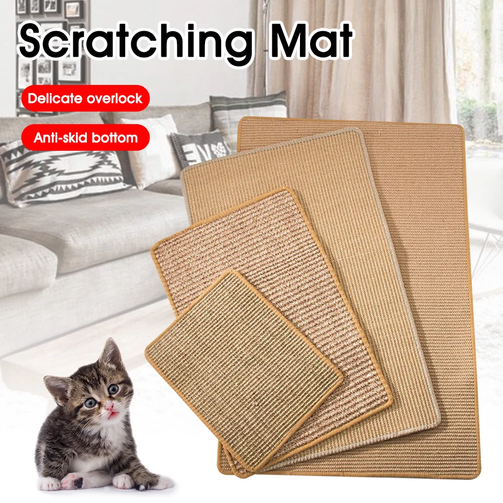 Когтеточка для кошек коврик из сизаля кошачья скребок ногтей кошки дерево