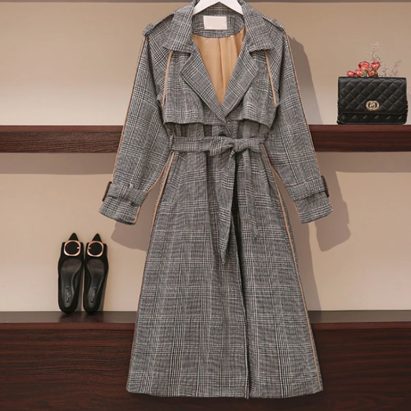 Женская ветровка в стиле осени большого размера британском Яркий Женский Тренч