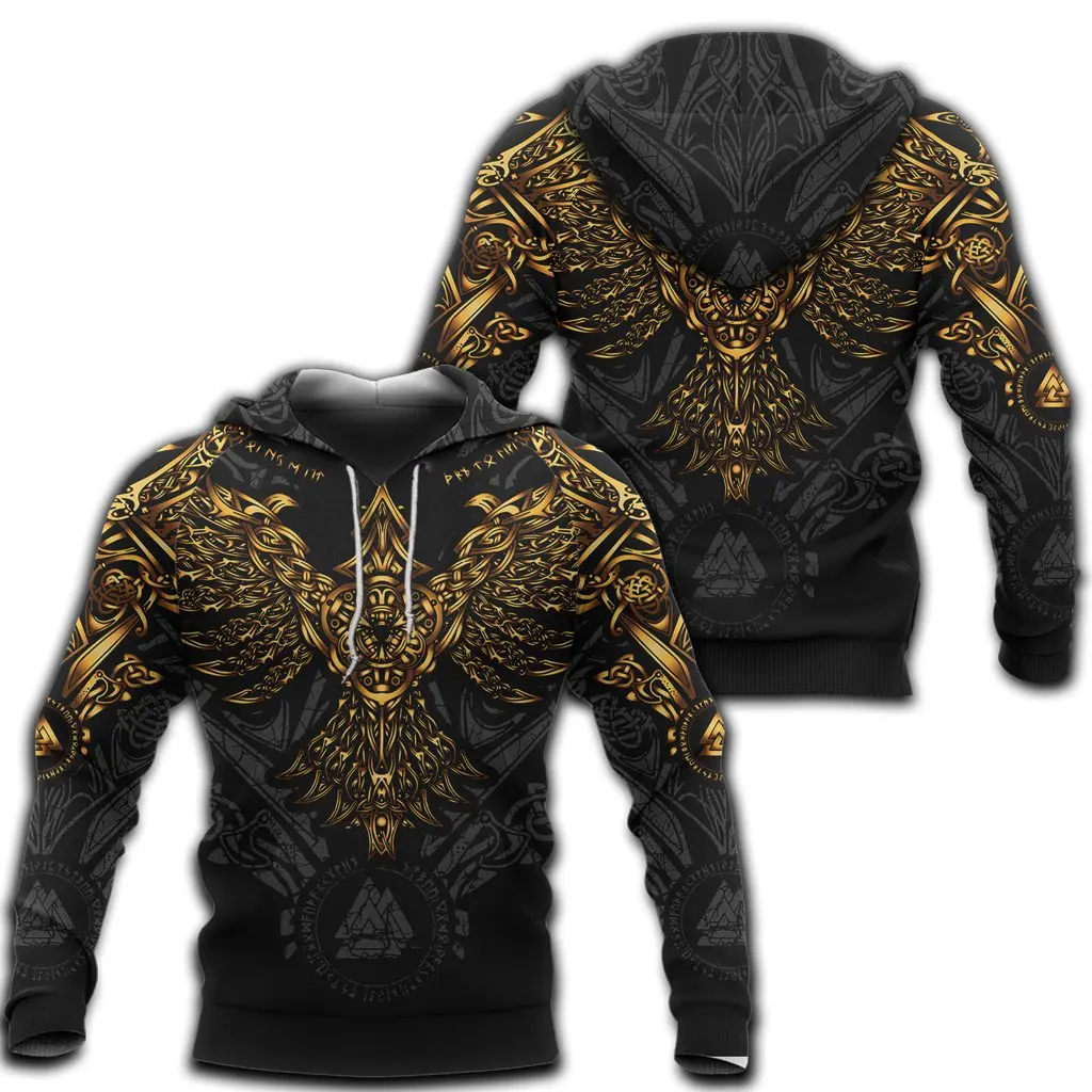 

Beautiful Viking Huginn Gold Tattoo 3D Printed Unisex Deluxe Hoodie Sweatshirt Pullover Casual Tracksuit sudadera hombre