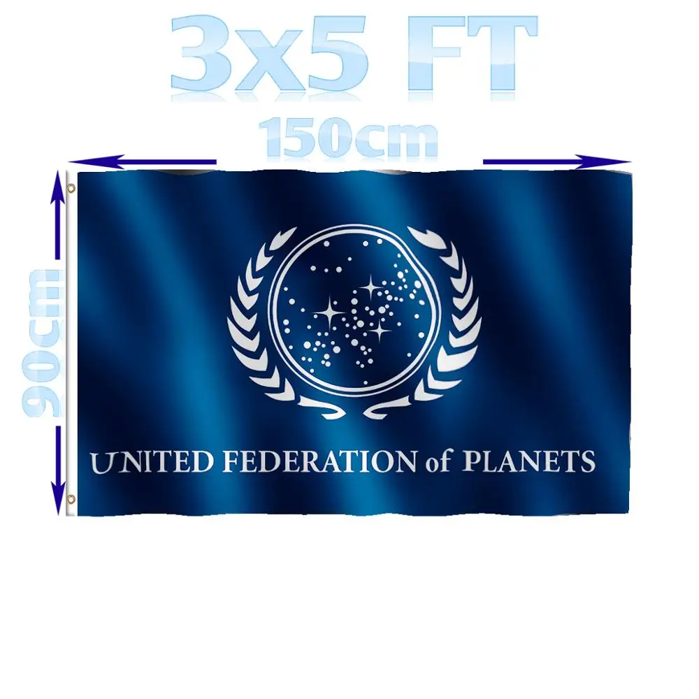 Benfactory магазин 3x5 футов Объединенная Федерация планет флаг один слой 100d полиэстер